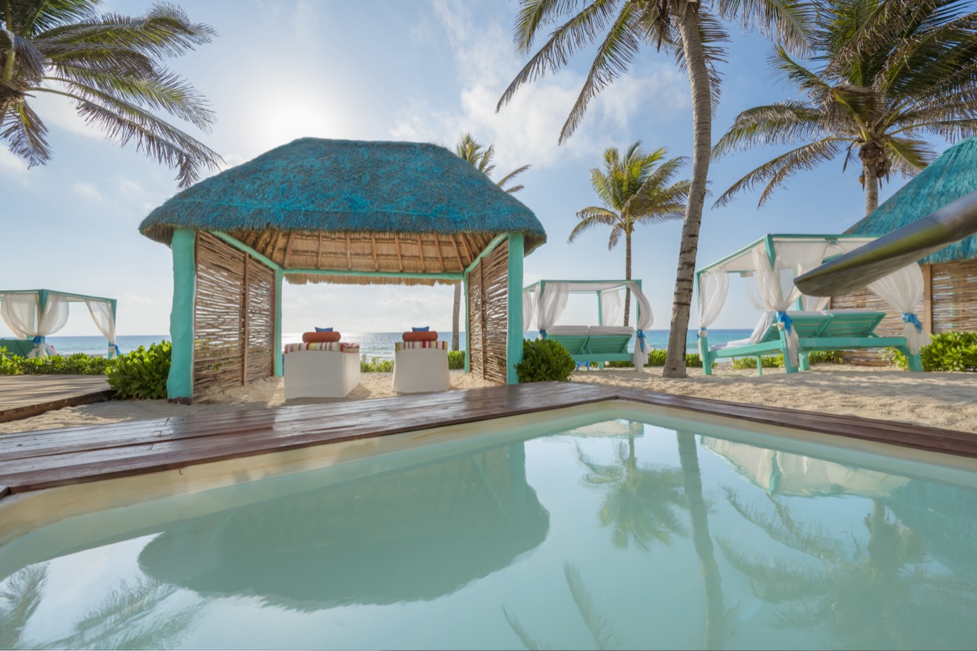 People Meditating on a terrace with ocean view at Hotel Grand Oasis Cancun