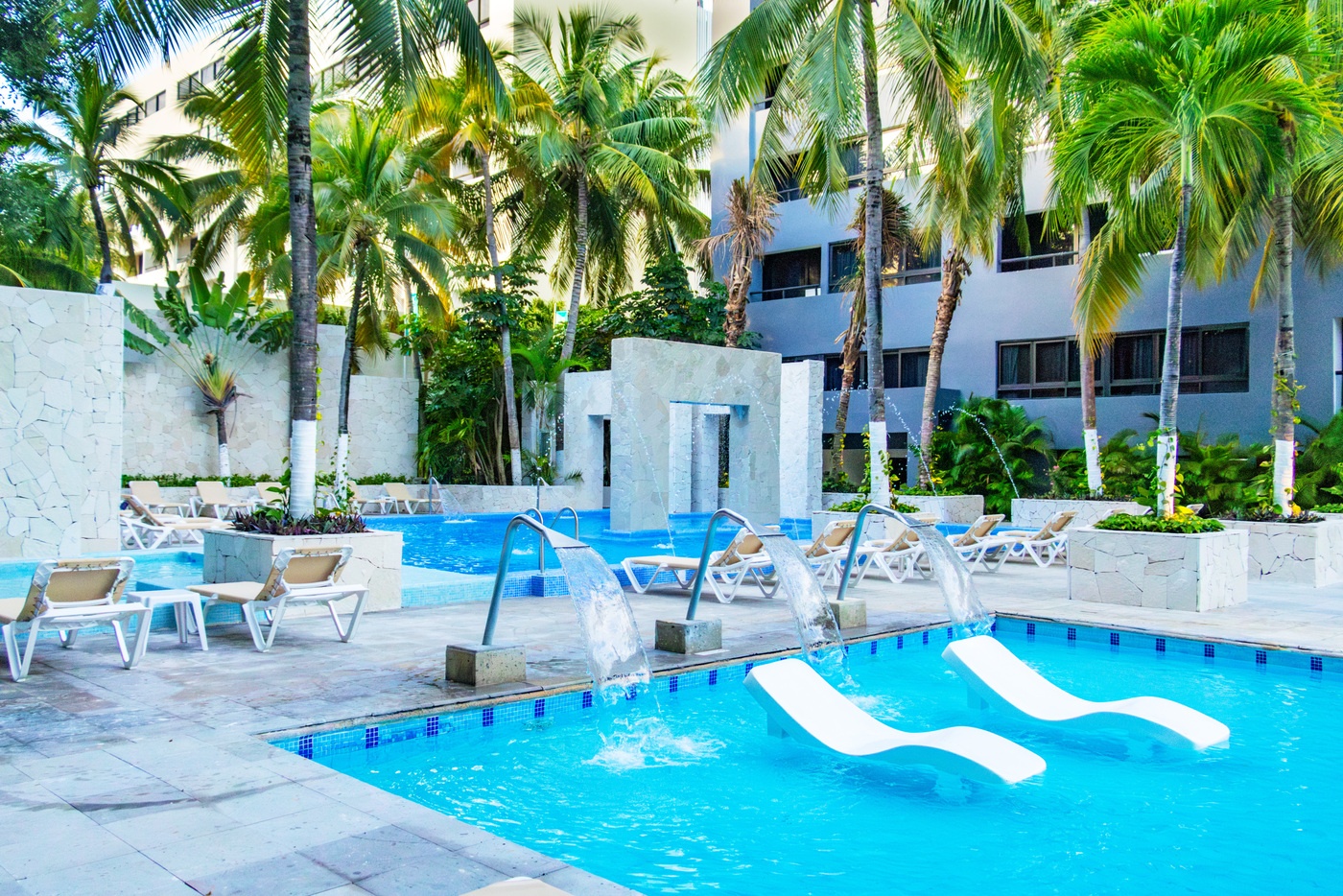 View to the beach of Oasis hotels 